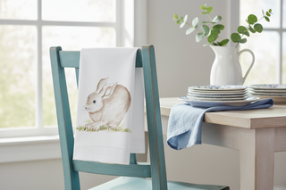 Bunny Handpainted Cotton Guest Towel II
