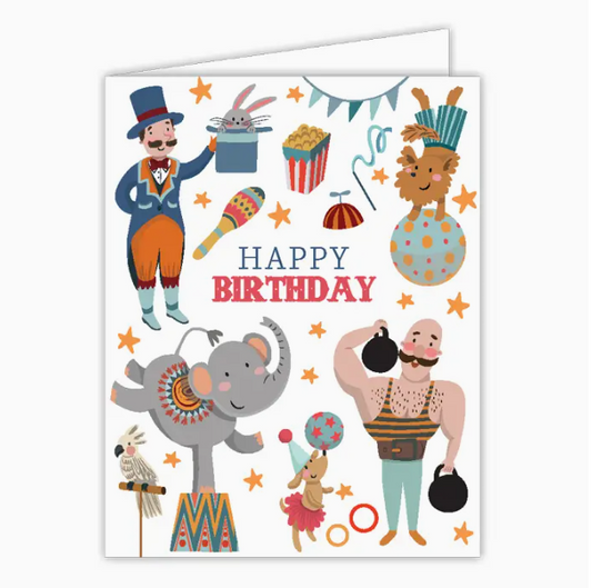 Greeting Card - Happy Birthday Circus Icons