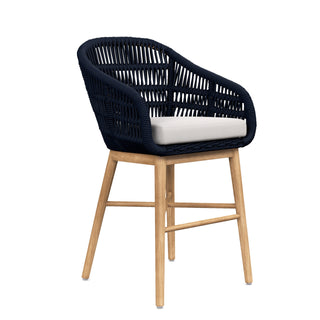Jolie Counter Stool   Dark Navy Performance Rope/Natural Teak
