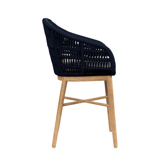 Jolie Counter Stool   Dark Navy Performance Rope/Natural Teak
