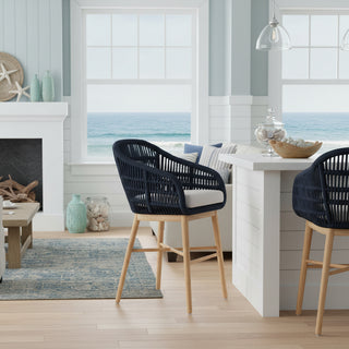Jolie Counter Stool   Dark Navy Performance Rope/Natural Teak
