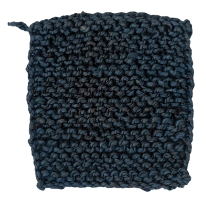 Jute Crocheted Pot Holder - Navy