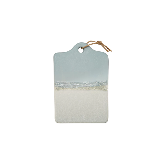 Stoneware Cheese/Serving Board w/ Jute Tie, Reactive Glaze