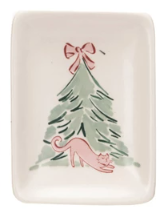 Stoneware Dish w/ Christmas Tree & Animal/Saying IV