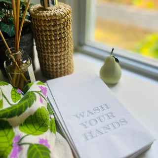 Wash Your Hands Guest Towel   Grey Font   Pack of 20

