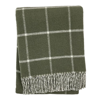 Double Face Cotton Window Pane Throw with Fringes
