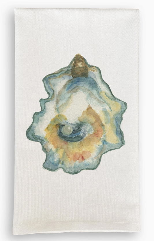 Watercolor Oyster Dishtowel