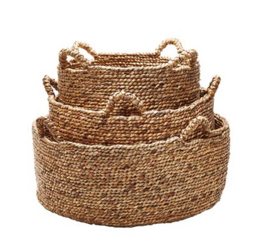 Natural Low Rise Baskets Set of 3 ***