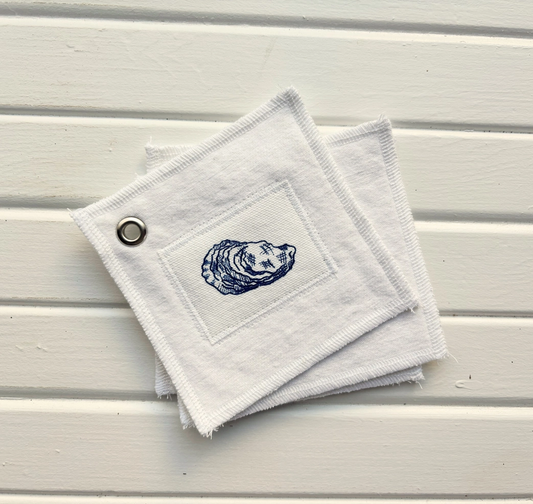 Canvas Oyster Coasters with Grommet White