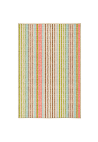 Ana Ticking Aqua Machine Washable Rug
