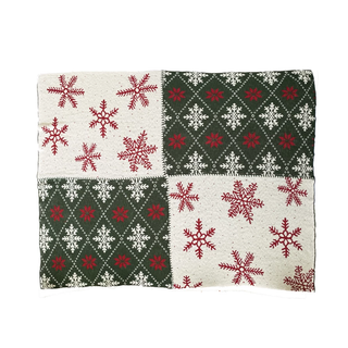 Cotton Knit Throw w/ Snowflake Patterns, Multi Color ***
