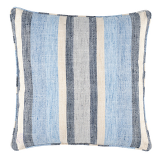 Noll Stripe Decorative Indoor/Outdoor Pillow   Blue   20" Square
