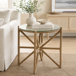 Nigel Mindi Wood Round Frame Side Table
