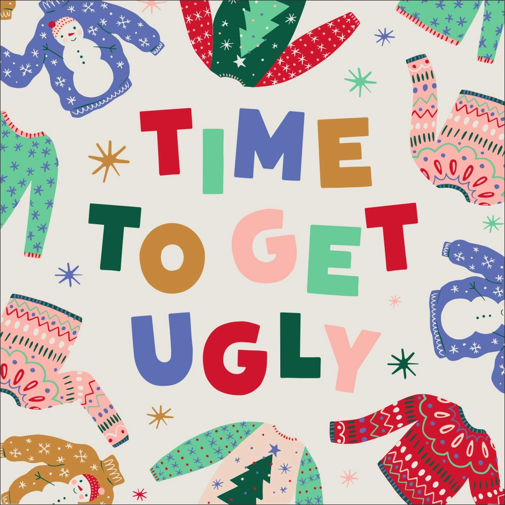 Funny Holiday Cocktail Napkins |Time To Get Ugly - 20ct