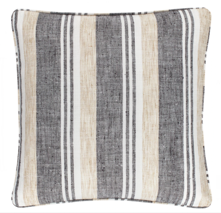 Chasm Stripe Black Indoor/Outdoor Pillow