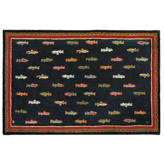 River Fish Rug   Online Only

