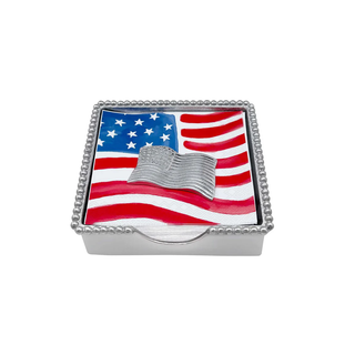 American Flag Beaded Napkin Box Set
