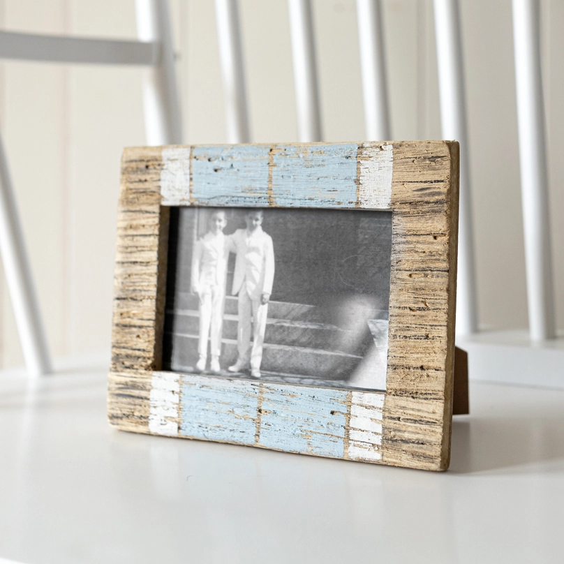 Buoy 4x6 Photo Driftwood Picture Frame Blue Lake Decor