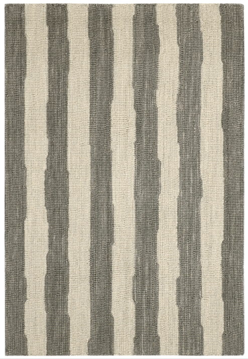 Silas Stripe Grey Hand Micro Hooked Wool Rug 2x3