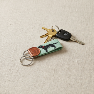 Black Lab Needlepoint Keychain

