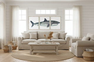 72" x 32"   Great White Triptych
