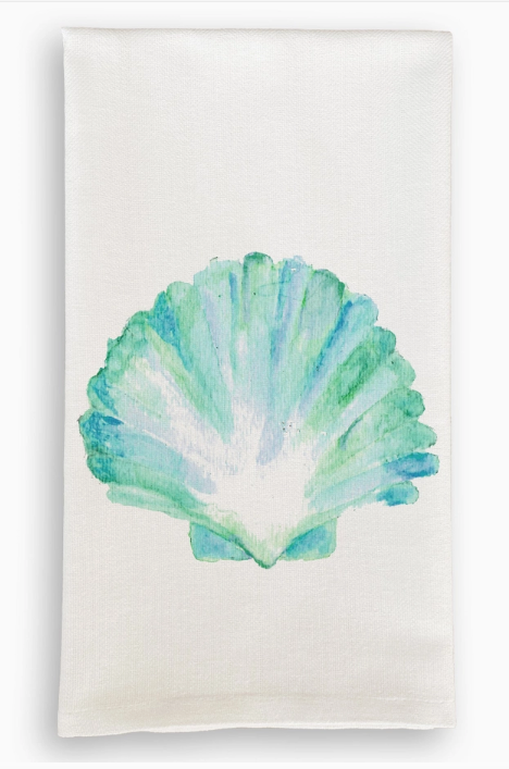 Blue Scallop Shell Dishtowel