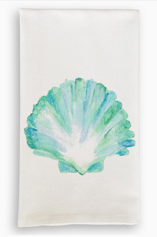 Blue Scallop Shell Dishtowel
