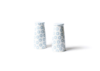 Iris Blue Pip Pedestal Salt and Pepper Shaker Set
