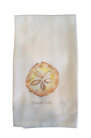 *CUSTOM* Sand Dollar with Location Dishtowel   Ocean City

