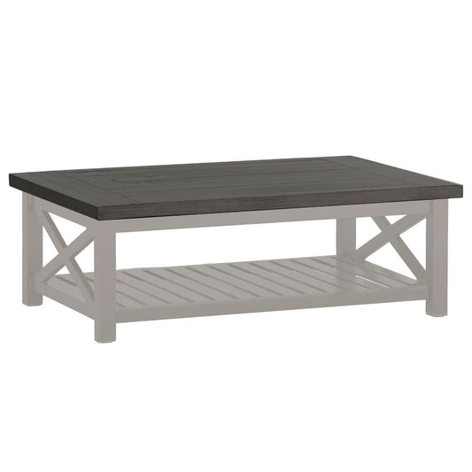 Cahaba Aluminum Coffee Table Oyster with Slate Top