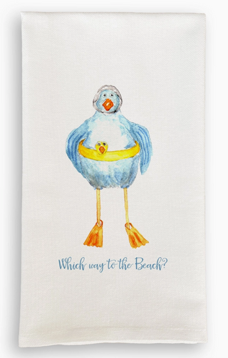 Which Way to the Beach Duck Dishtowel
