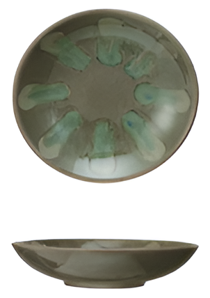 Hand Painted Stoneware Low Bowl II
