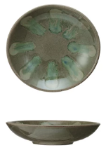 Hand-Painted Stoneware Low Bowl II