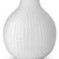 Glossy White Ceramic Grid Vase - Large