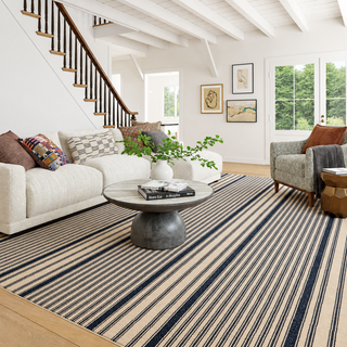 Axiom Coastal Striped Machine Washable Rug
