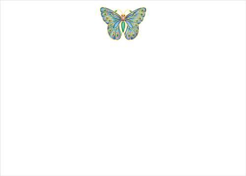 Jeweled Butterfly Foil Correspondence C Size Foil 12-In