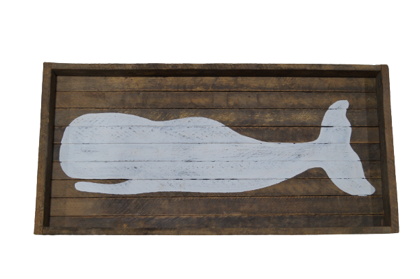 Rectangle Tobacco Tray Whale #1 White