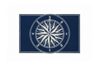 Compass Navy Indoor/Outdoor Rug
