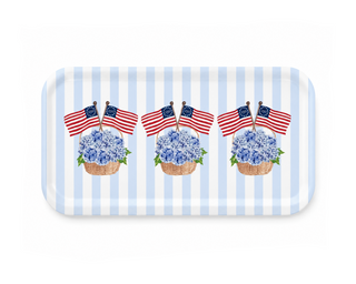 Freedom250® Patriotic Hydrangea Basket Serving Tray   Small
