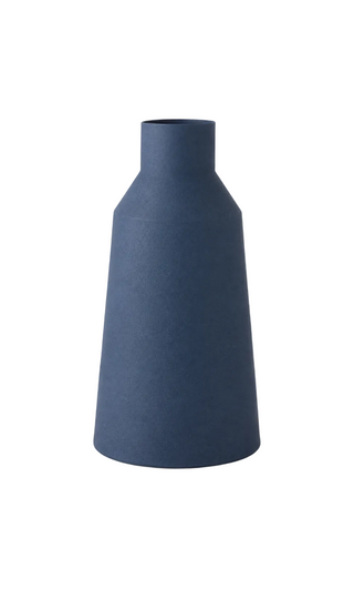 16 Inch Navy Blue Matte Metal Vase
