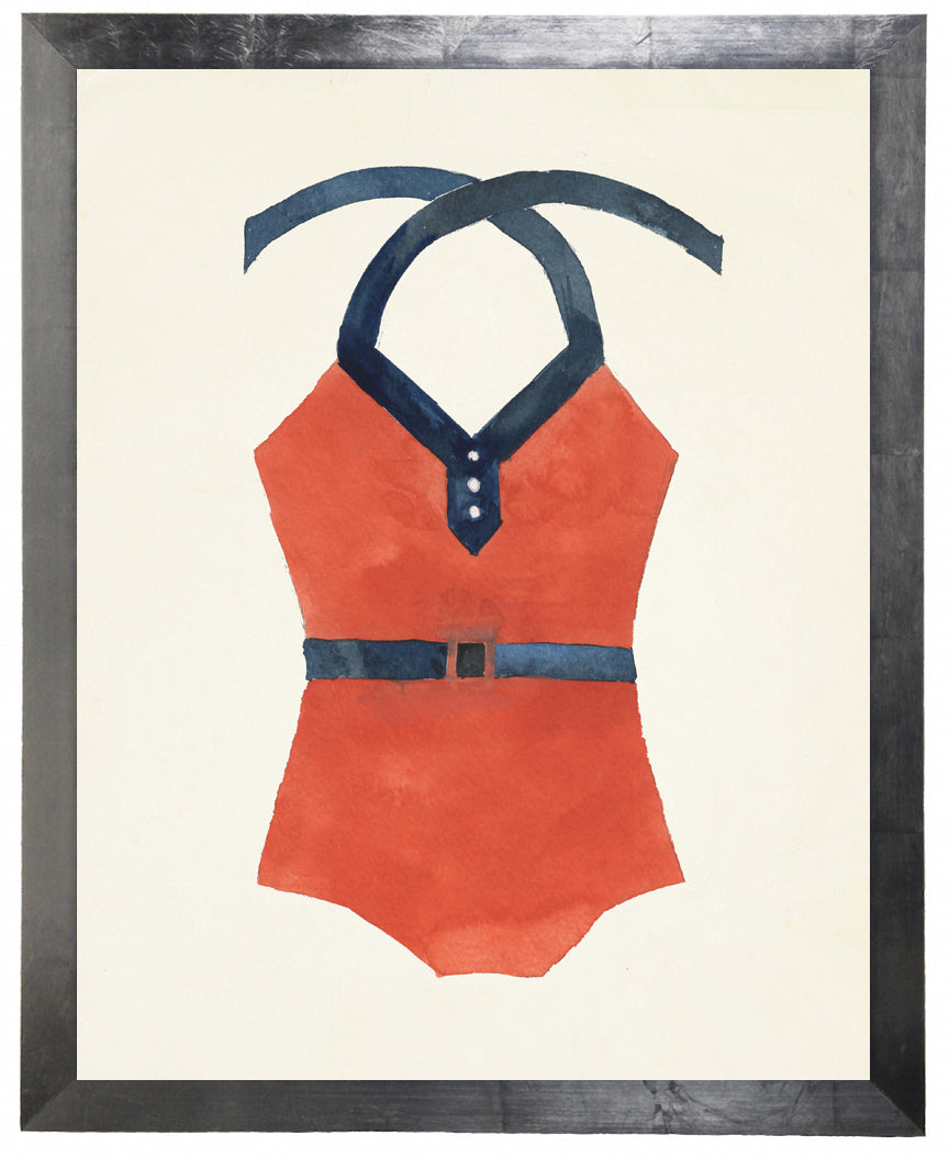 Orange Bathing Suit with Blue Belt - Online Only