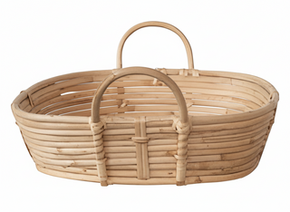 Hand Woven Rattan Trays w/ Handles, Natural
