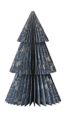 Handmade Folding Honeycomb Trees with Pattern - Blue - Large