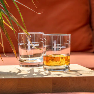Fly Fishing 13oz Double Old Fashioned Whiskey Glass | Set of 4
