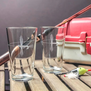 Fly Fishing 16oz Beer Pint Glass | Set of 4
