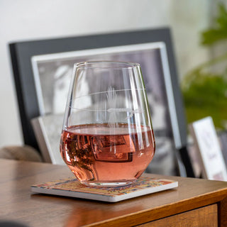 Fly Fishing 18oz Stemless Wine Tumbler Glass | Set of 4
