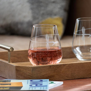 Fly Fishing 18oz Stemless Wine Tumbler Glass | Set of 4
