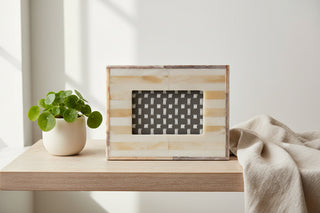 Handmade Two Tone Bone & MDF Photo Frame   Natural
