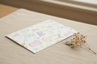 Greeting Card   Handpainted Oh Baby Multi Color Baby Toile
