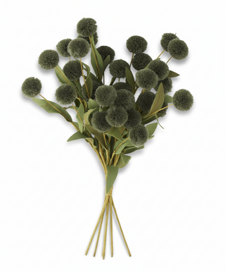 13 INCH GREEN POMPOM PICK W/GREEN EVA LEAVE Stem

